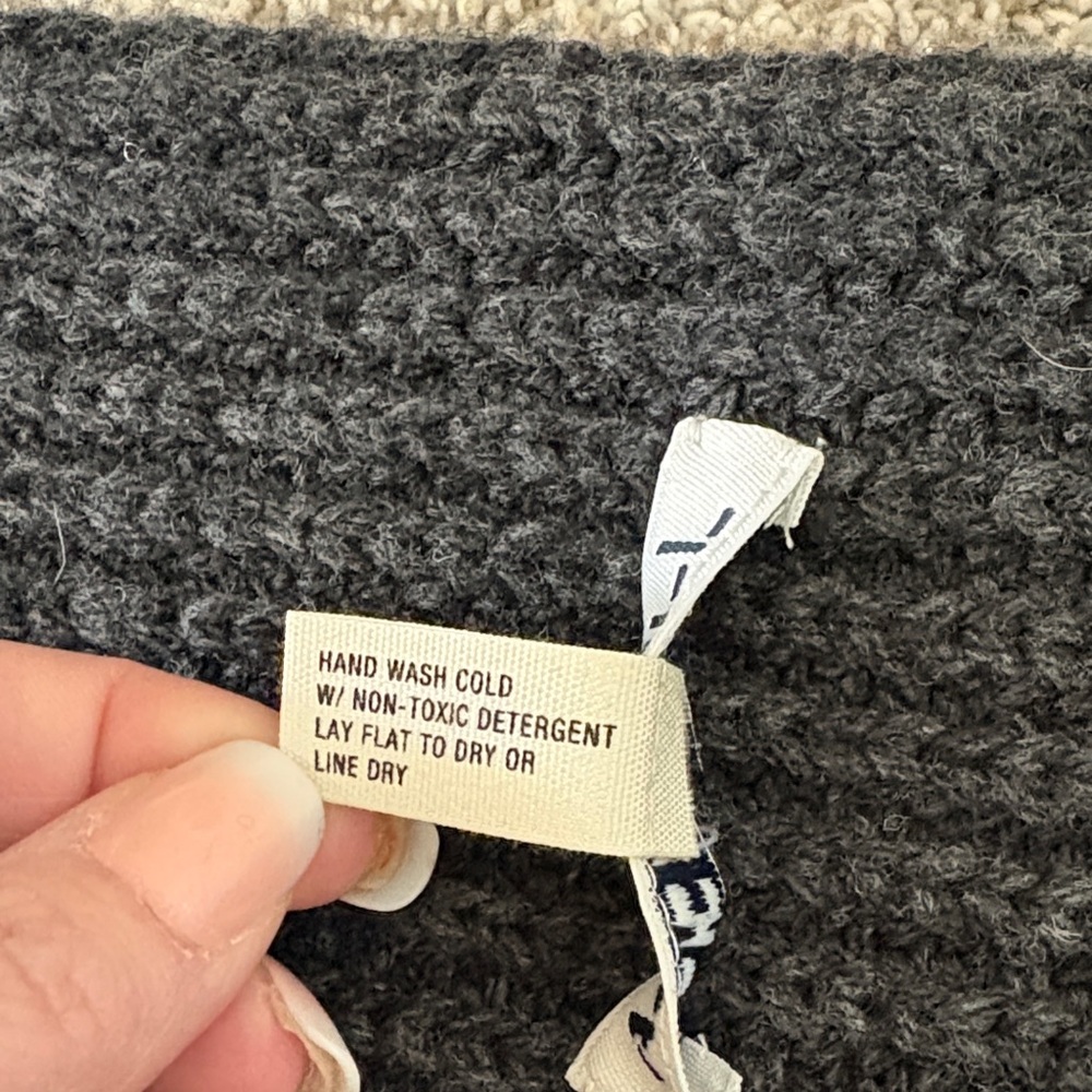 Alex Mill Black Knit Scarf with White Accents - Picture 3 of 3
